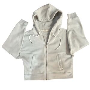 Common Stitch Light Gray Cropped Fleece Zip Up Hoodie Women’s Size Small